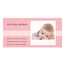 Stich-Foto-Geburts-Mitteilung (Mädchen) Individuelle Photo Karten