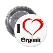Sticker - "I love Orgonit" - für Orgonit-Fans Anstecknadelbuttons