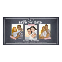 Stilvoll Save the Date geweißt 3 Foto-Karten Photo Grußkarte