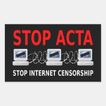 STOPPEN Sie ACTA Internet-Zensur-Aufkleber