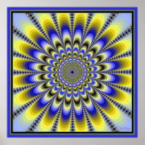 Strahlende pulsierende gelbe Blume