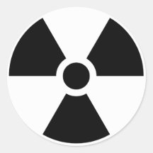 Strahlungs-Klee-Zeichen-Symbol-Warnzeichen-Symbol Runder Sticker