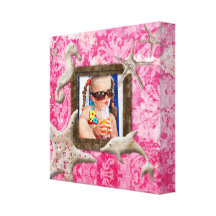 Strand-KinderLeinwand-Druck-Foto-Schablonen-Rosa Gespannter Galerie Druck