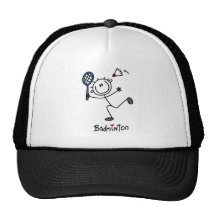 Strichmännchen-Badminton-T-Shirts und Geschenke Baseball Caps