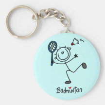 Strichmännchen-Badminton-T-Shirts und Geschenke Schlüsselbänder