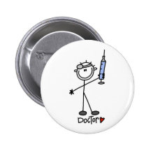 Strichmännchen-Doktor Anstecknadelbutton