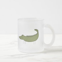 Strichmännchen-Krokodil-T-Shirts und Geschenke Kaffee Tasse