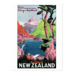 Südinsel-Neuseeland-Reise-Plakat Postkarten
