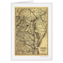 Südliche Maryland-Eisenbahn-Karte 1881