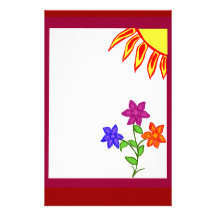 Sun mit den Blumen stationär Büropapiere