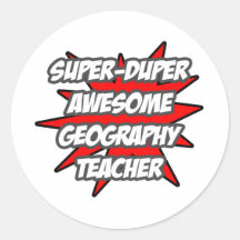 SuperDuper fantastischer Geografie-Lehrer Runder Sticker