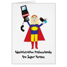 Superhéros professionnel administratif Ca (blond) Carte De Vœux