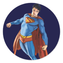 Supermann, der unten schaut runder aufkleber