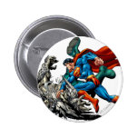 Supermann kämpft Monster buttons