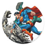 Supermann kämpft Monster aufkleber