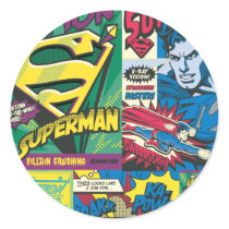 Supermann-komische Platten Runde Sticker