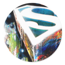Supermann-Neon-Graffiti Runde Aufkleber