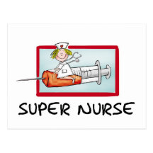 supernurse - humorvolle Cartoon-Krankenschwester a Postkarten