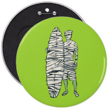 Surfende Halloween-Mama Button