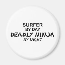 Surfer tödliches Ninja bis zum Nacht Kühlschrankmagnet