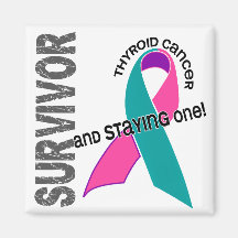 Survivant de cancer de la thyroïde aimants pour réfrigérateur