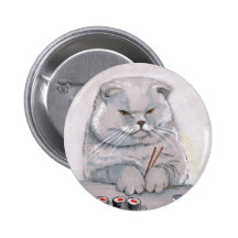 Sushi-Katzen-Herr Grumps ©CSiravo Anstecknadelbutton