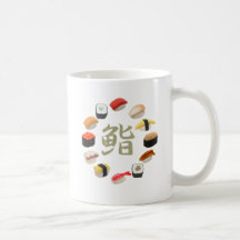 Sushi und Kanji 回転寿司 Kaffee Tasse
