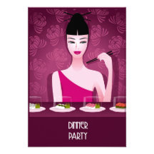 Sushiabendessen-Party Einladung