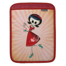 Süßes u. beängstigendes Skeleton Mädchen iPad Sleeves