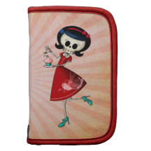 Süßes u. beängstigendes Skeleton Mädchen Folio Planer