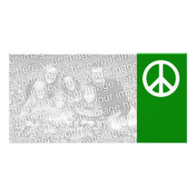 Symbole de paix blanc et vert photocartes