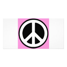 Symbole de paix dans le rose ! cartes avec photo