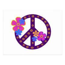 Symbole de paix de fleurs cartes postales