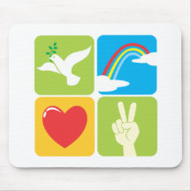 Symbole der Glauben-Hoffnungs-Liebe und des Friede Mousepad