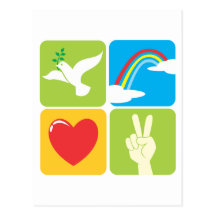 Symbole der Glauben-Hoffnungs-Liebe und des Friede Postkarten