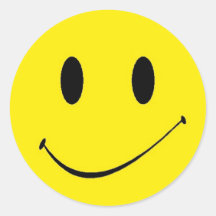 Symbole heureux souriant de visage de rétro jaune 