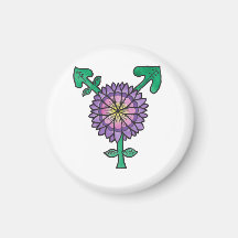 Symbole pourpre de transsexuel de fleur aimant pour réfrigérateur