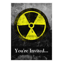 Symbole radioactif grunge invitations personnalisées