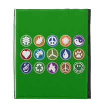 Symboles d'Eco Coques iPad Folio