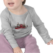 T-shirt de bébé de bateau du feu
