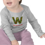 T-shirt initial de monogramme de Noël W