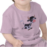 T-shirt pulsant mignon de bébé de vache à bande de t-shirts