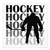 T-shirts et cadeaux de silhouette d'hockey invitation personnalisable