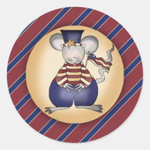 T-shirts et cadeaux patriotiques de souris d'enfan autocollants