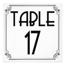 Tableau numéro 17 d'art déco invitations personnalisées