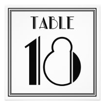 Tableau numéro 18 d'art déco invitations personnalisées