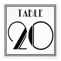 Tableau numéro 20 d'art déco invitations personnalisées