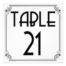 Tableau numéro 21 d'art déco invitations personnalisées