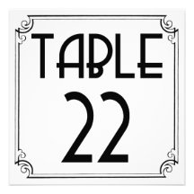 Tableau numéro 22 d'art déco invitations personnalisées