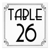 Tableau numéro 26 d'art déco invitation personnalisée